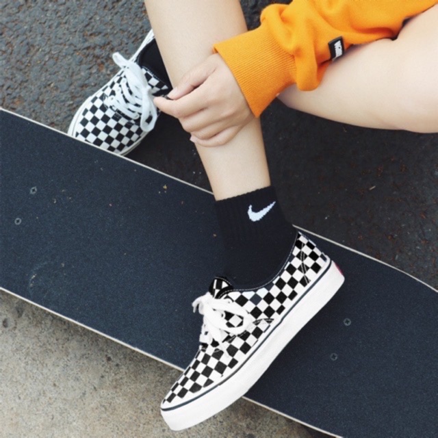 VAN S women and men checkerboard black and white | Shopee Philippines