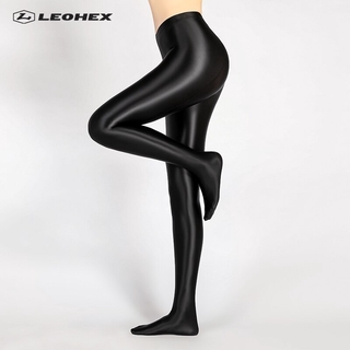 LEOHEX Satin Glossy Opaque Pantyhose Sexy Stockings Shiny Yoga