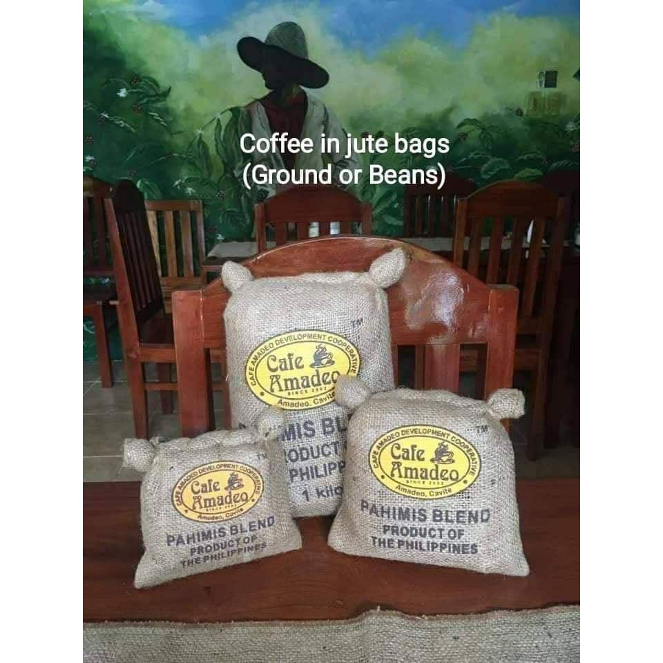 Cafe Amadeo Pahimis Blend in Jutebag (Coffee Beans or Ground available