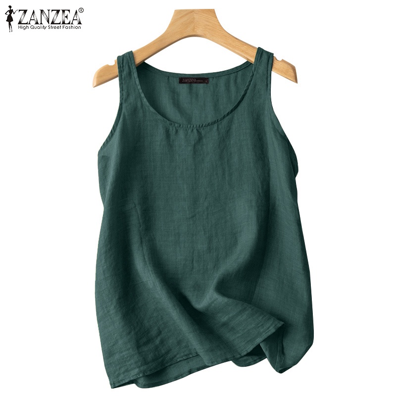 ZANZEA Women Summer Casual Loose Tank Vest Shirt Sleeveless Oversized ...