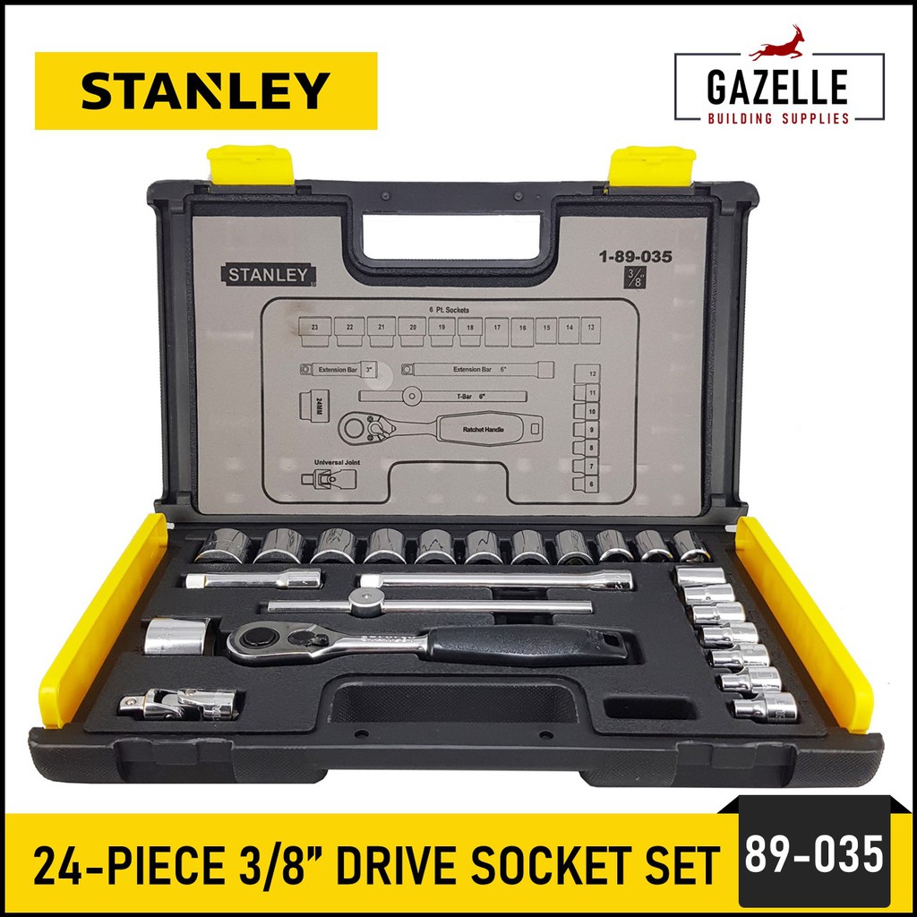 Stanley 24 Pieces 3/8" Drive Socket Wrench Set Model No. 89035 (624mm