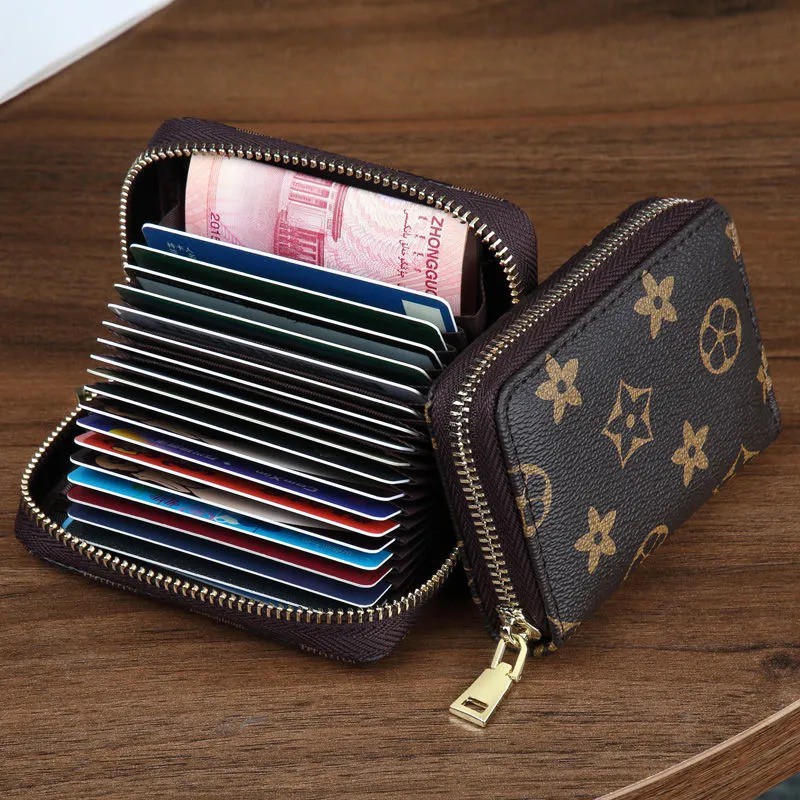 Credit Card Wallet Card Holder Wallet Women Men atm ID Card Case Coin Purse Leather Zip Wallets
