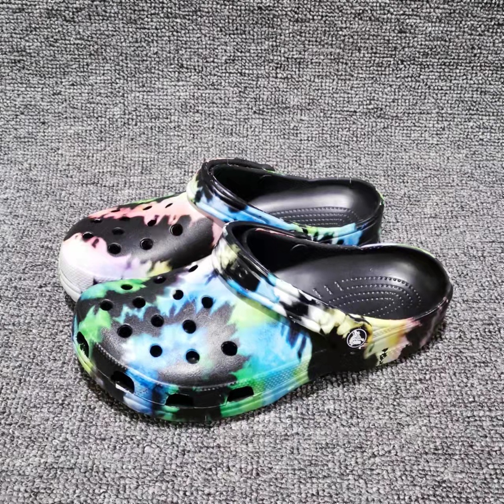 Dark tie dye crocs 2025