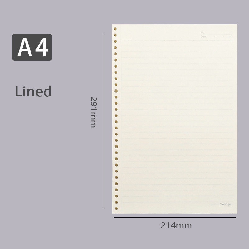 Loose Leaf Notebook A4/B5/A5 Note Books Books Refill Page Cover Index