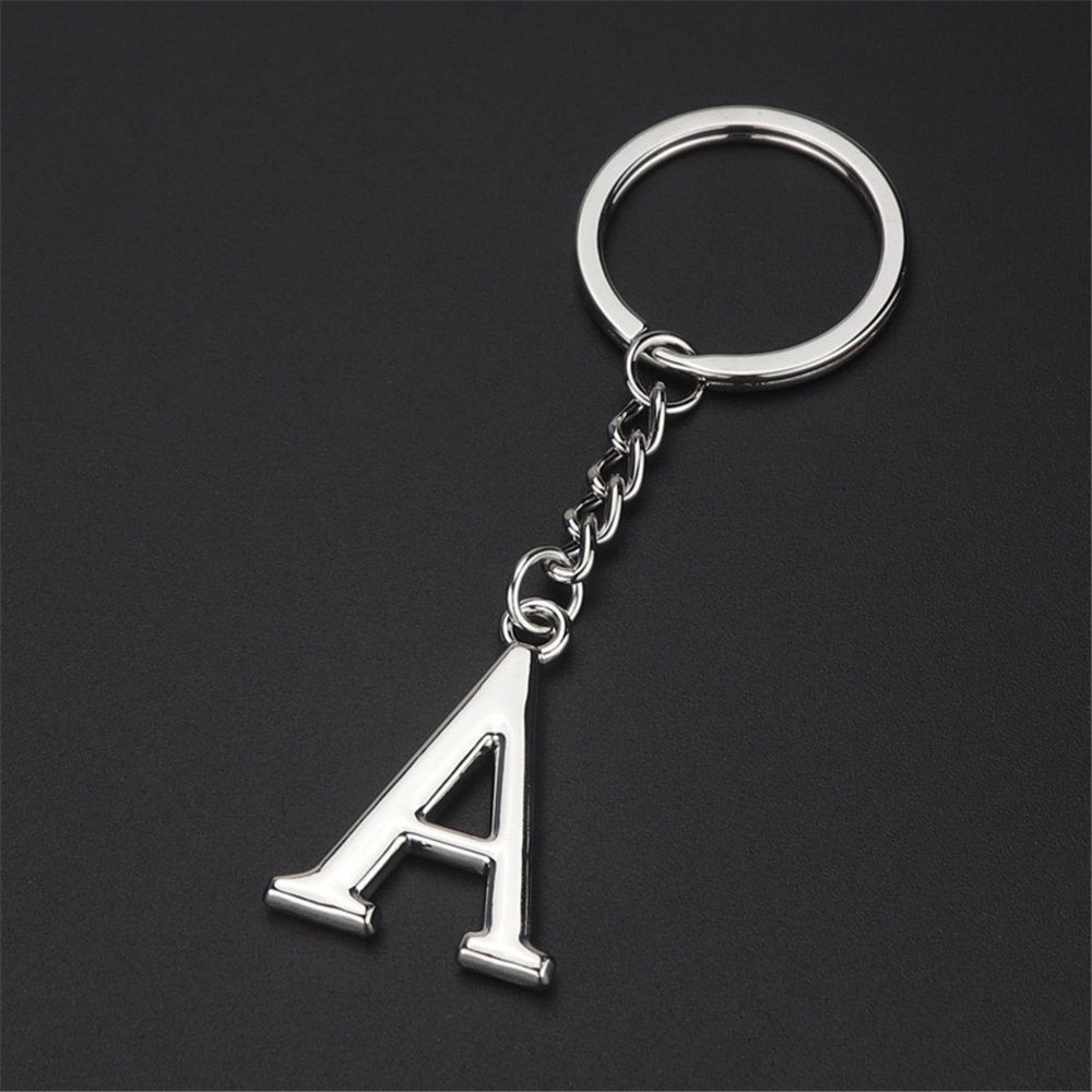 New A-Z 26 Letter Key Chains Stainless Steel Keychain Charm Fashion ...