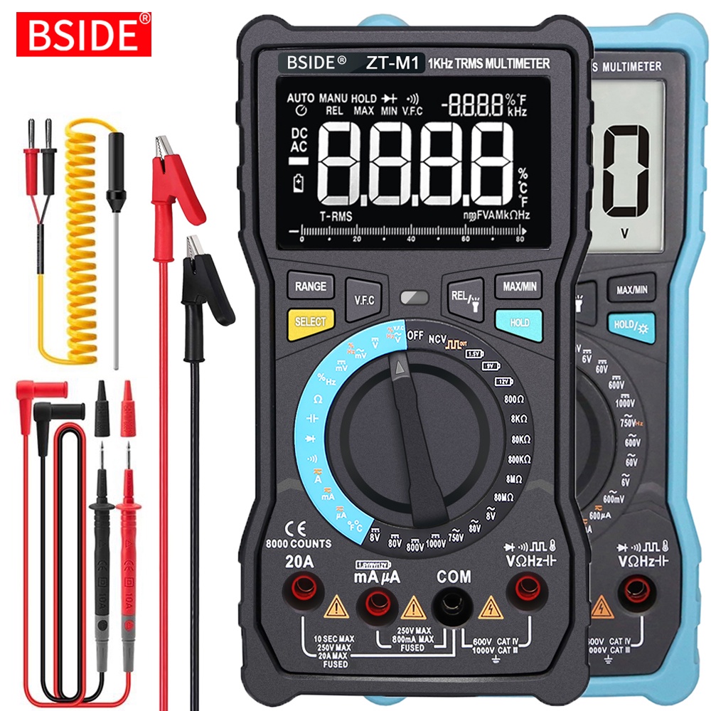 Profesional Digital Multimeter BSIDE ZT-M0/M1 True RMS 8000 Analogue ...