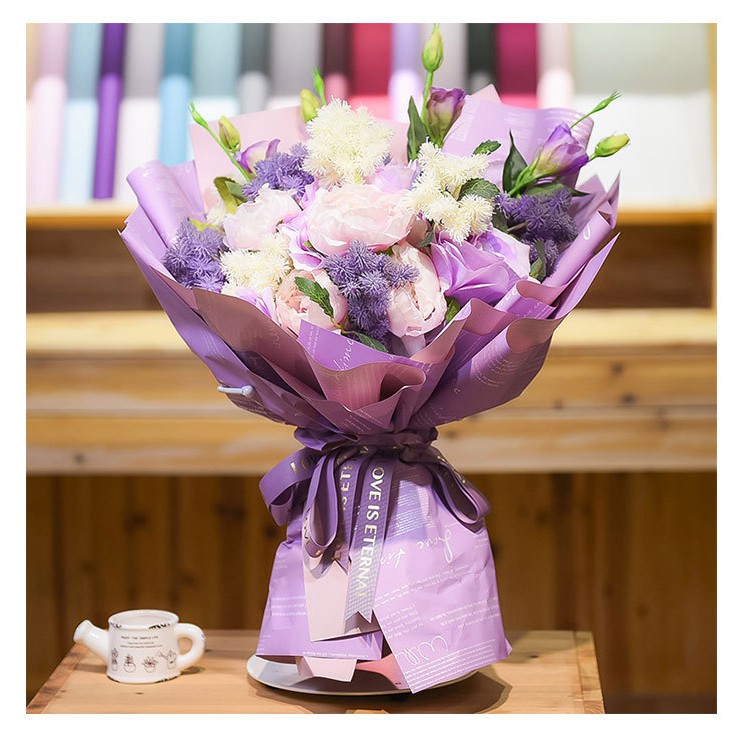 20pcs per pack Two Tone Magazine Print Flower Bouquet Wrapper Floral ...