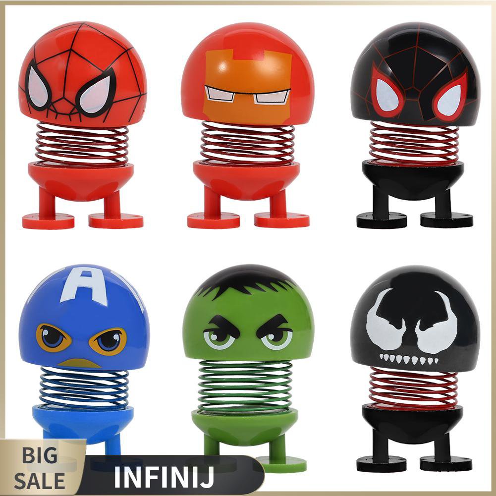 ukX4 [infinij]Shaking Head Toys Car Ornaments Cartoon Avengers Bobble
