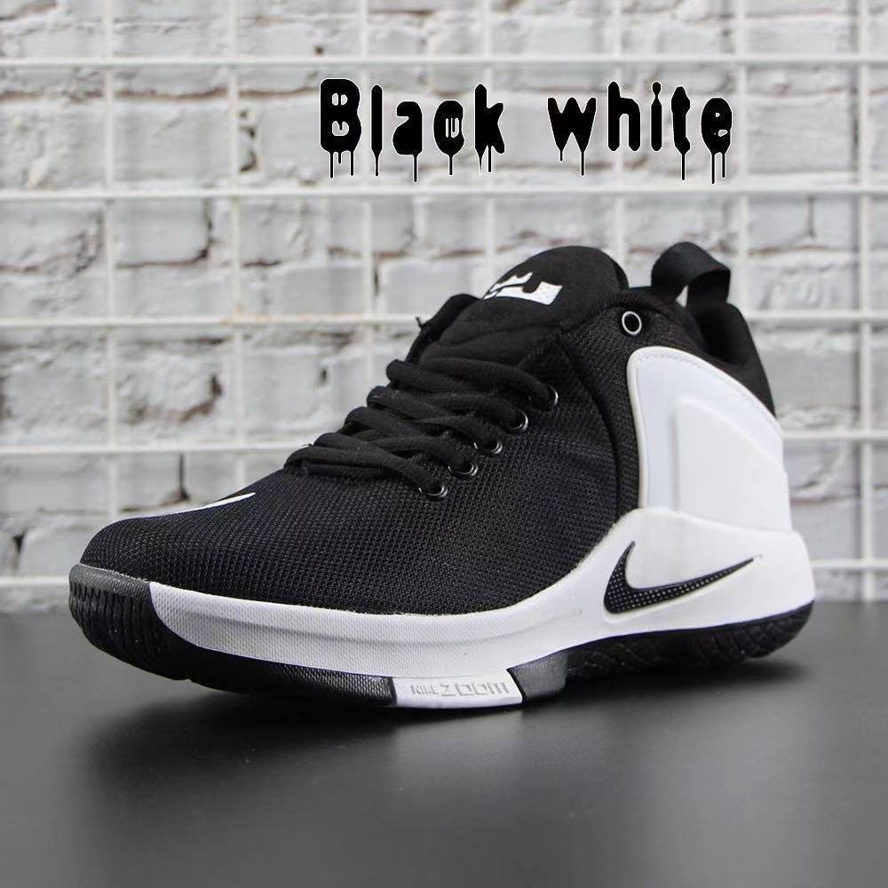 Black and white lebron james shoes best sale