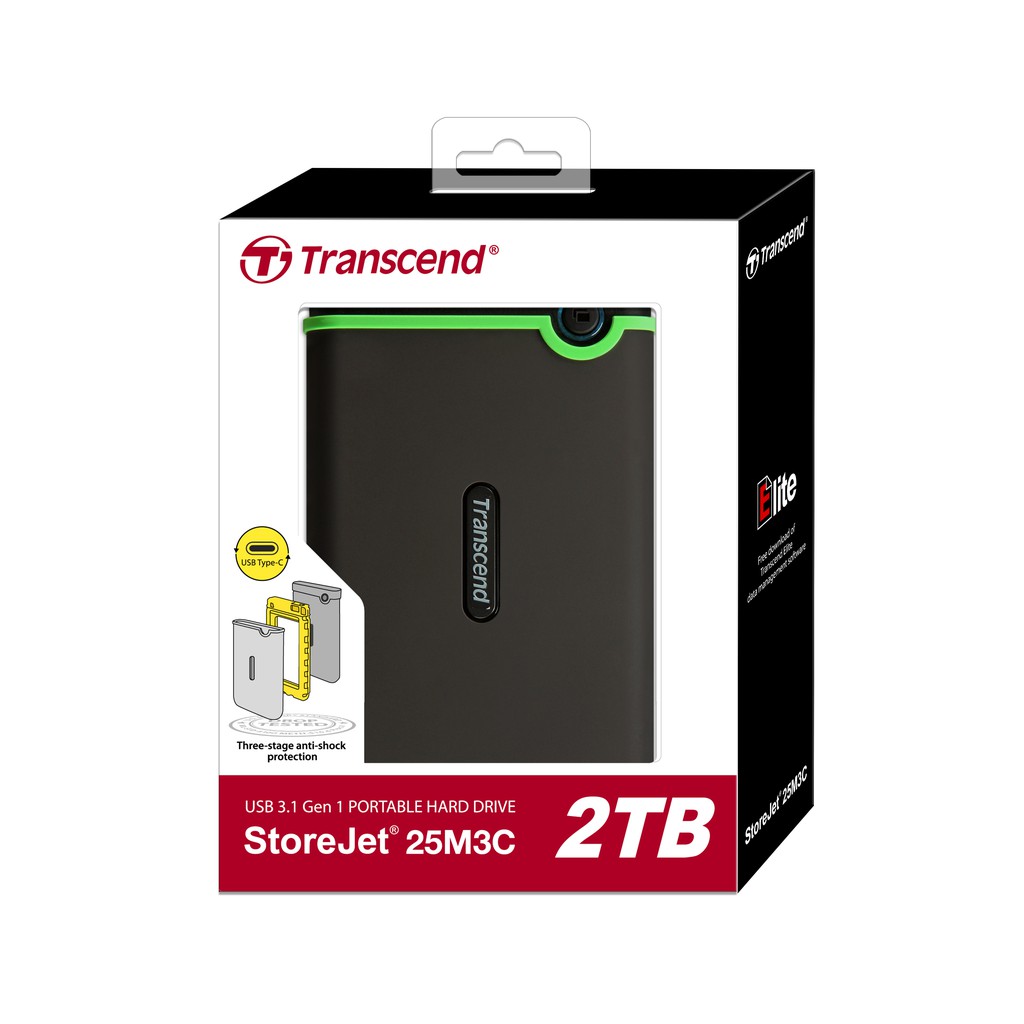 Transcend StoreJet 25M3C 2TB External Type-C External HDD (TS2TSJ25M3C ...