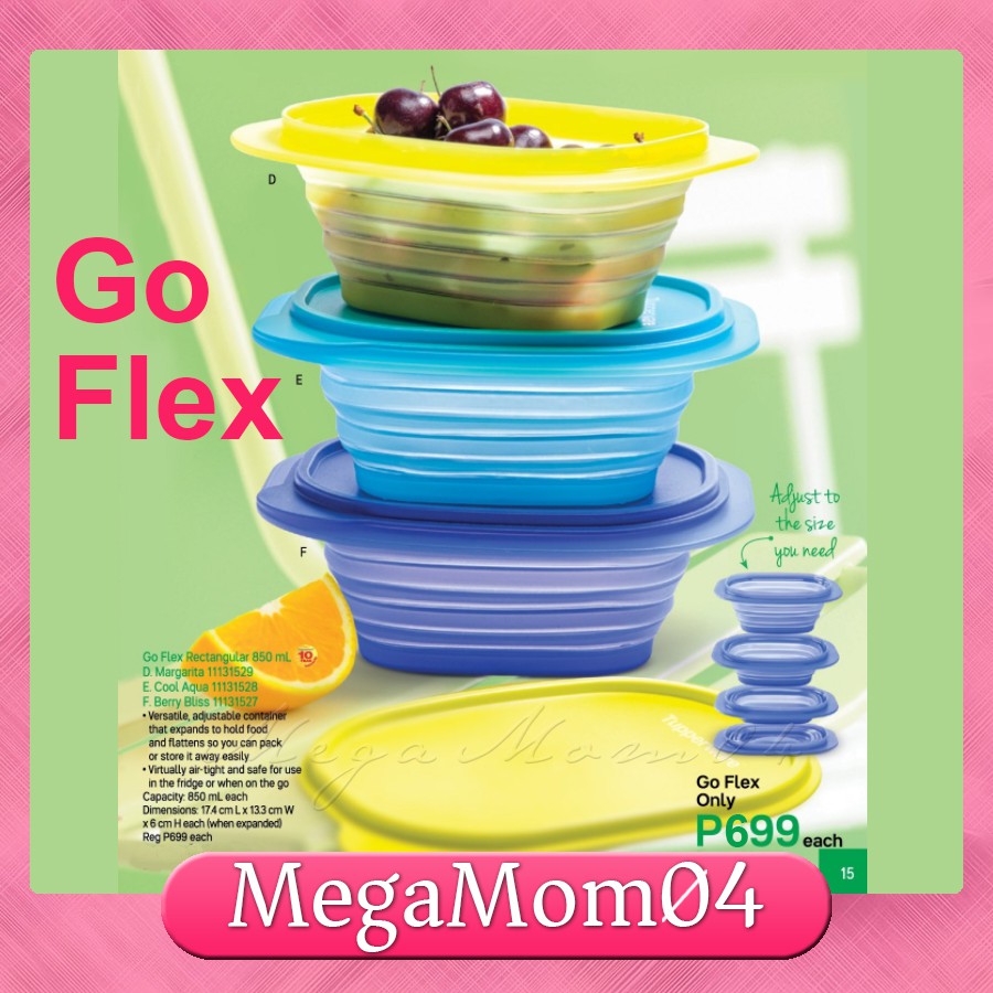 TUPPERWARE GO FLEX 850 ML EXPANDABLE food CONTAINER | Shopee Philippines