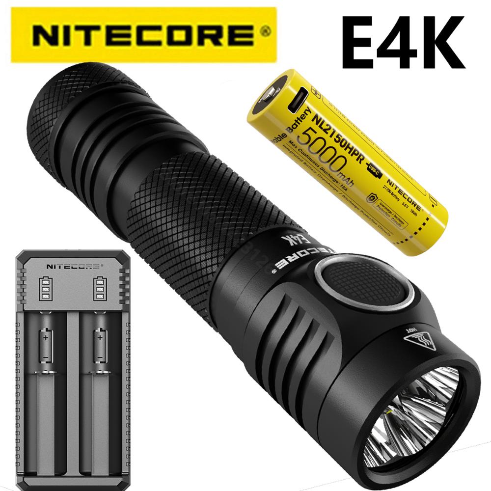 Original Nitecore E4k 4400 Lumens 21700 Compact Edc Flashlight With