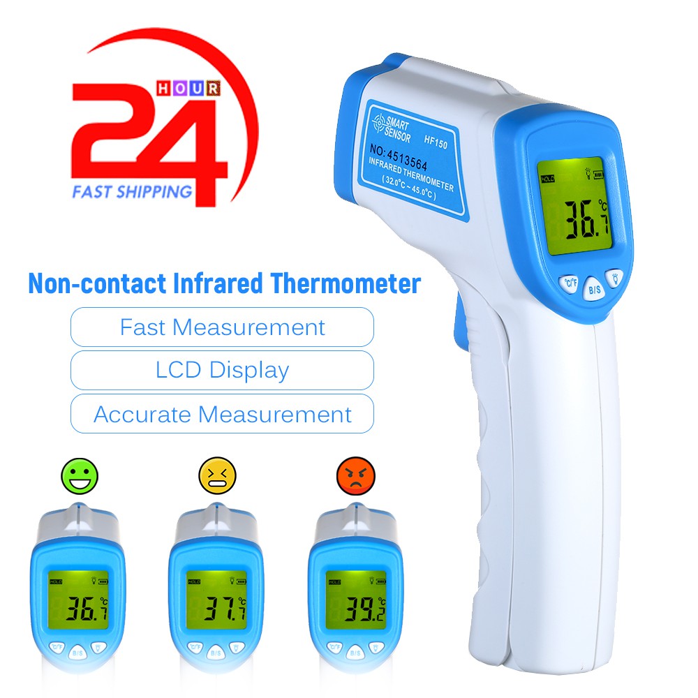 Lcd Digital Non-contact Ir Infrared Thermometer Forehead Body Temperature  Meter