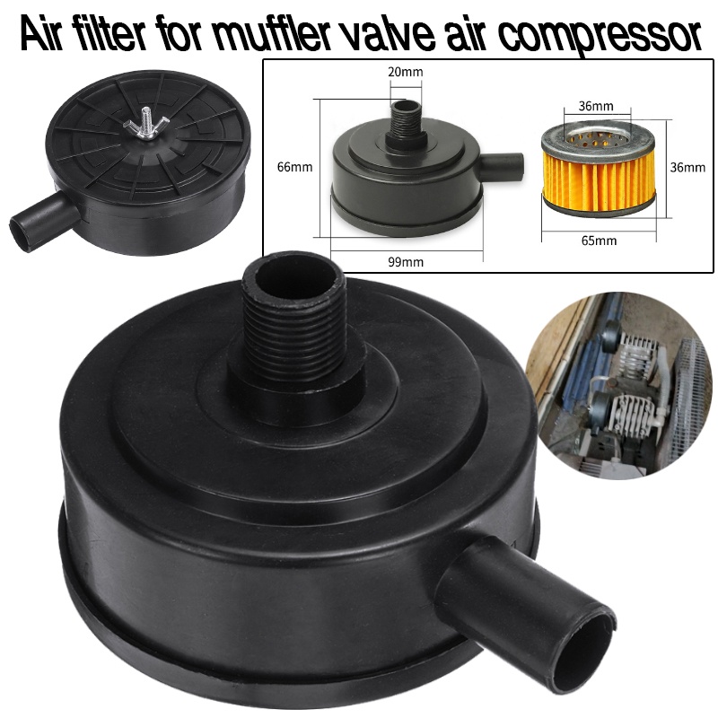 1pc New Air Compressor 20mm Male Thread Plastic Housing Canister Filter Silencer Shopee