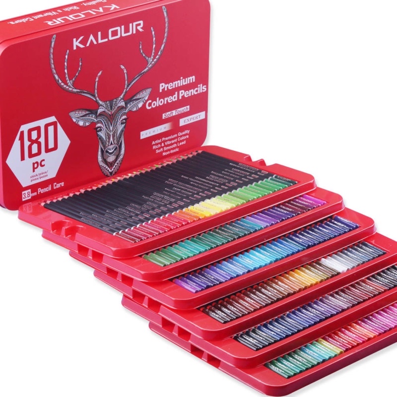 Kalour 180 pcs Oil Based Soft Core Colored Coloring Pencil Set For Adults  Artist Professional