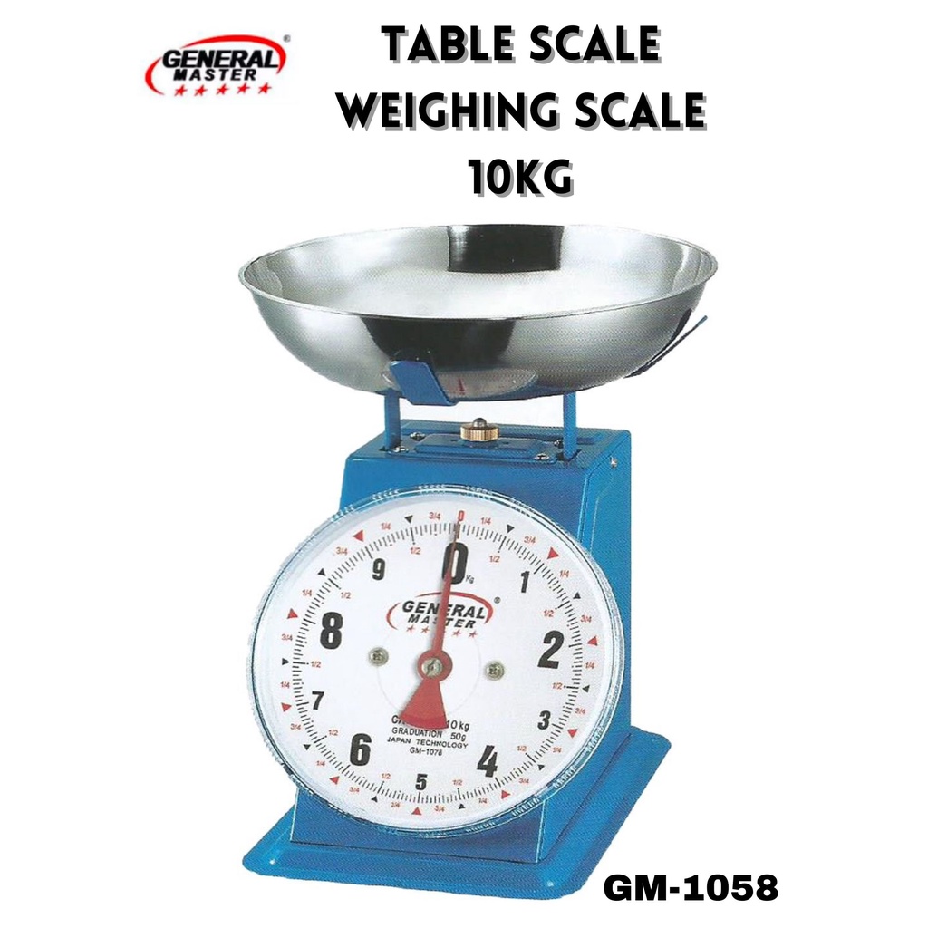 General Master Table Scale Weighing Scale 10kg ROUND PLATE (Timbangan ...