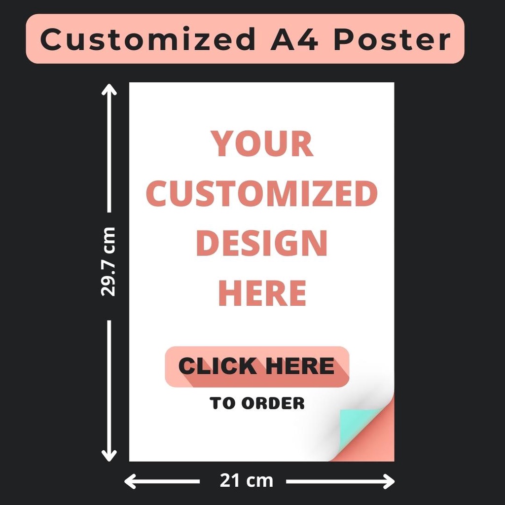 Custom Print A4 Size Poster Print Your Own Design Print on Demand