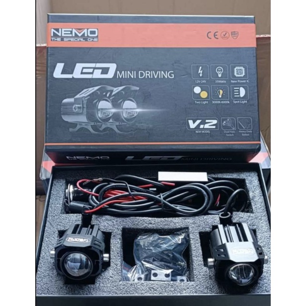 NEMO MINI DRIVING LIGHT SUPER BRIGHT WITH COMPLETE SET WIRING AND ...