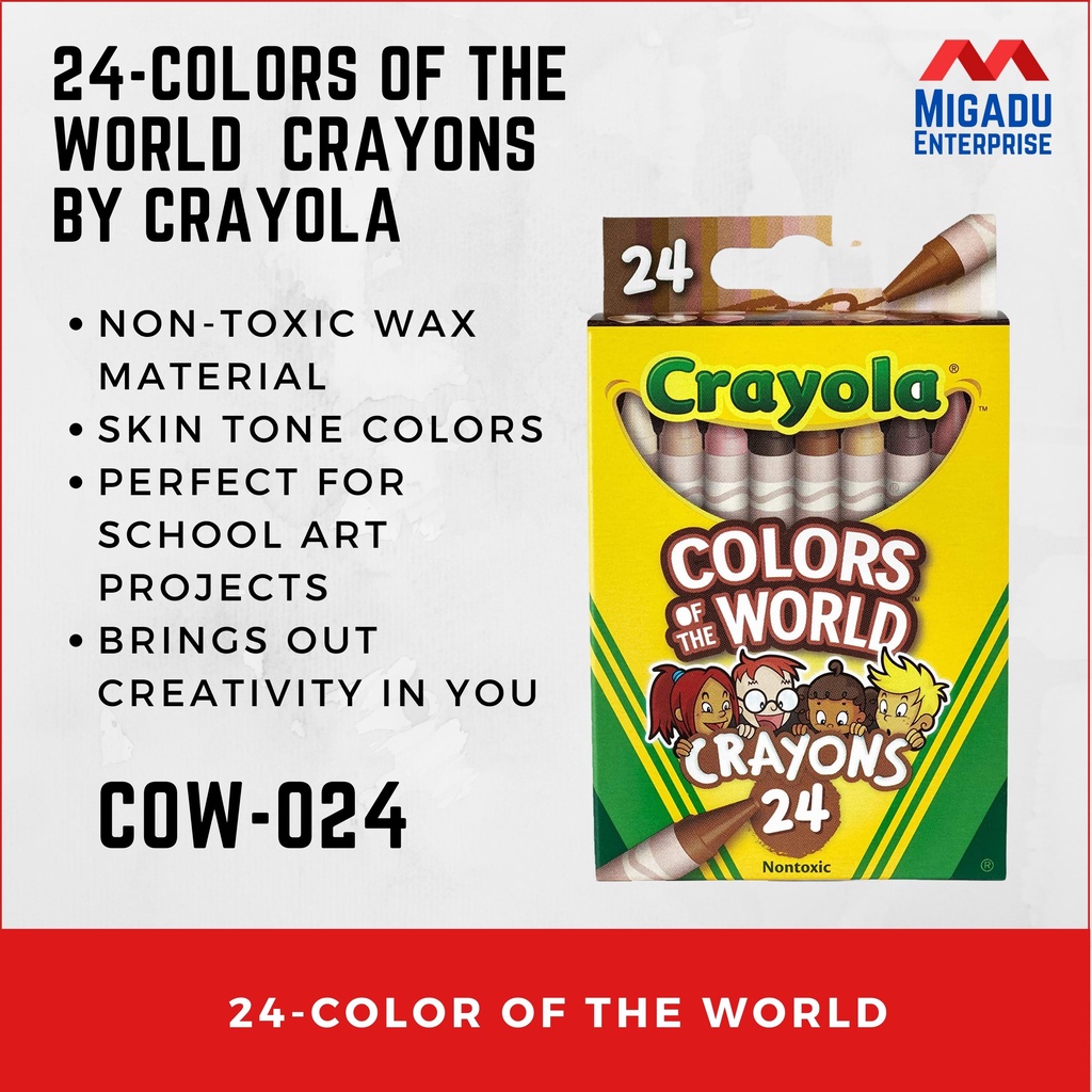 [CRY-024] 24-Color Skin Tine Colors of the World Non-Toxic Crayons by ...