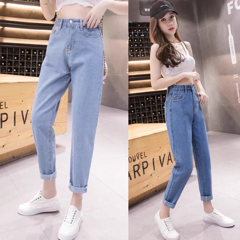 Korean Style High Waist Peach Pencil Tight Jeans For Women With