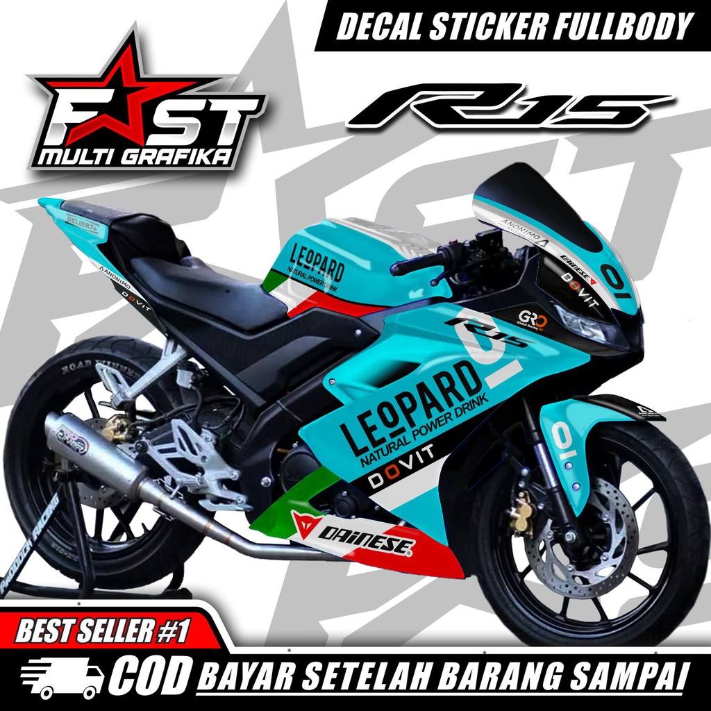 Anti FADE Sticker striping Decal Yamaha R15 V3 full body, Sticker Decal ...