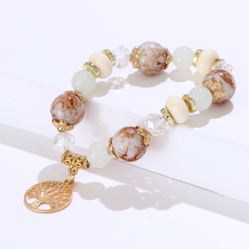Lucky Charm Bracelet Energy Female Ceramic Bead Bracelet Tree of Life ...