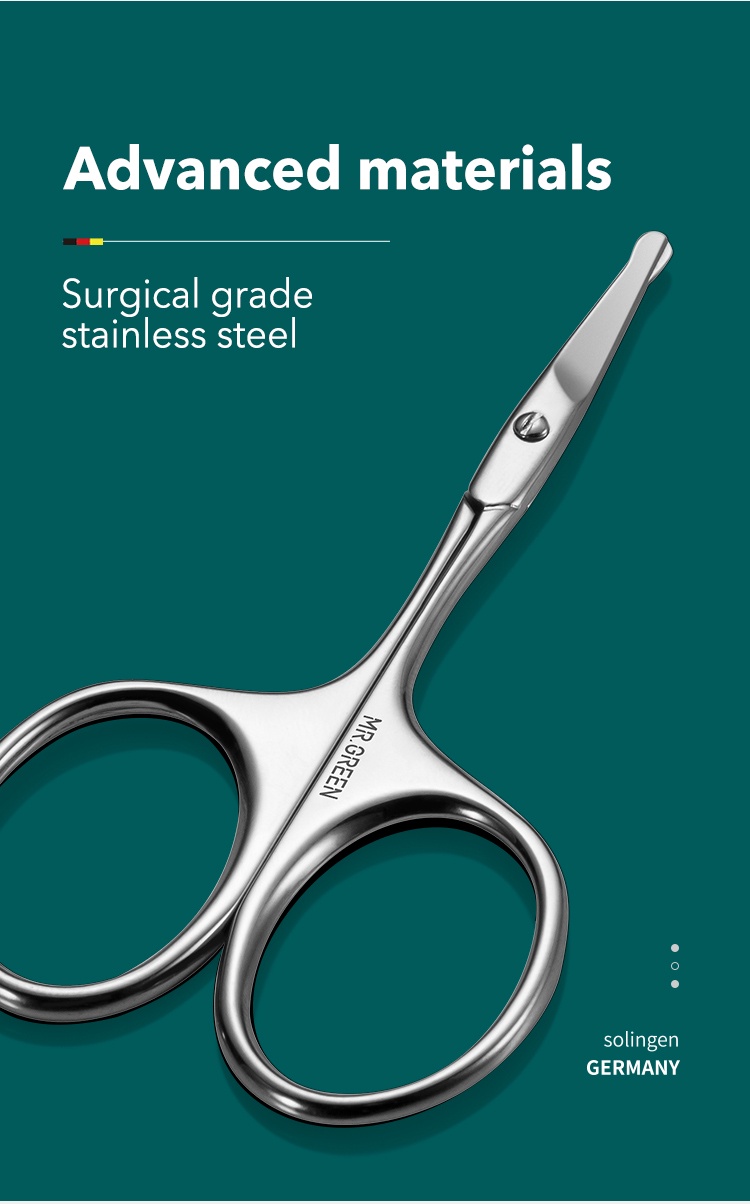 Mr.Green Facial Hair Scissors Rounded Professional Stainless Steel ...
