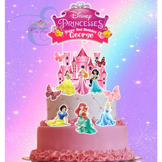 Disney Princess Cake Topper, Personalized Cake Topper,disney Princesses Cake  Topper, Custom Princess , Tea Party Decor, Princess Cake Topper 