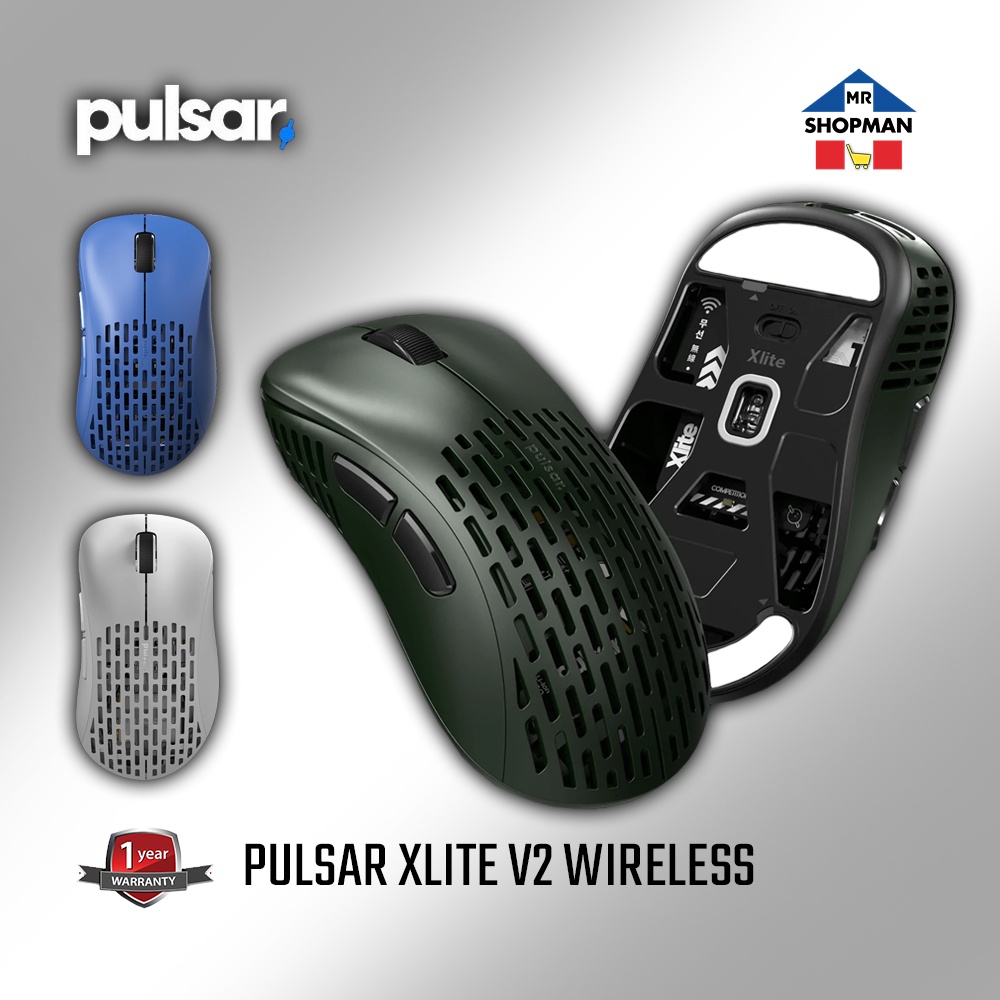 Pulsar Xlite V2 Wireless Gaming Mouse Black/White/Blue | Shopee Philippines