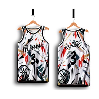 MIAMI HEAT WADE BLACK HG JERSEY FULL SUBLIMATION BASKETBALL JERSEY