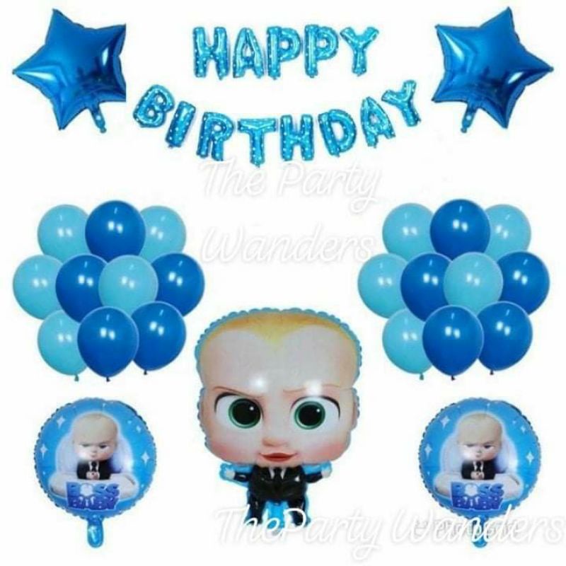 Boss Baby Happy Birthday (SET) Balloons Party Needs Baby Boss Foil ...