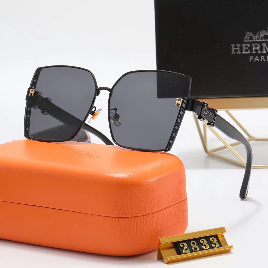 New Hermes Square Sunglasses Ladies New Luxury Brand Gradient Sunglasses Mens Oversized Hip Hop Uv400 Glasses