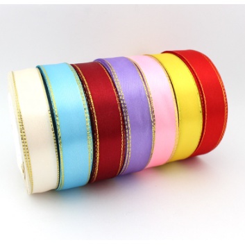 QJOQ.ph | 25yards|2.5cm High Quality Double Face Satin Gold Edge Satin ...