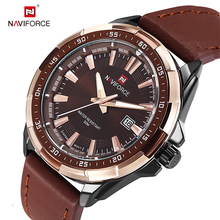 Naviforce leather strap hot sale