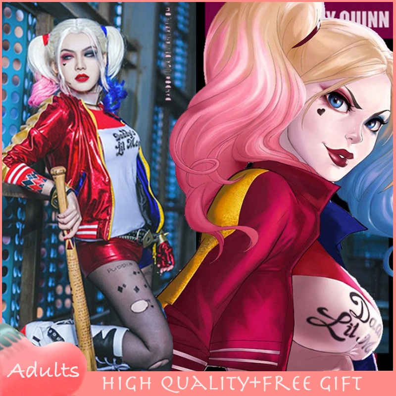 Suicide Squad Harley Quinn Cosplay Costume X Task Sexy Jacket T-shirt  Shorts Set For Women Joker Halloween Outfit For Woman | Shopee Philippines
