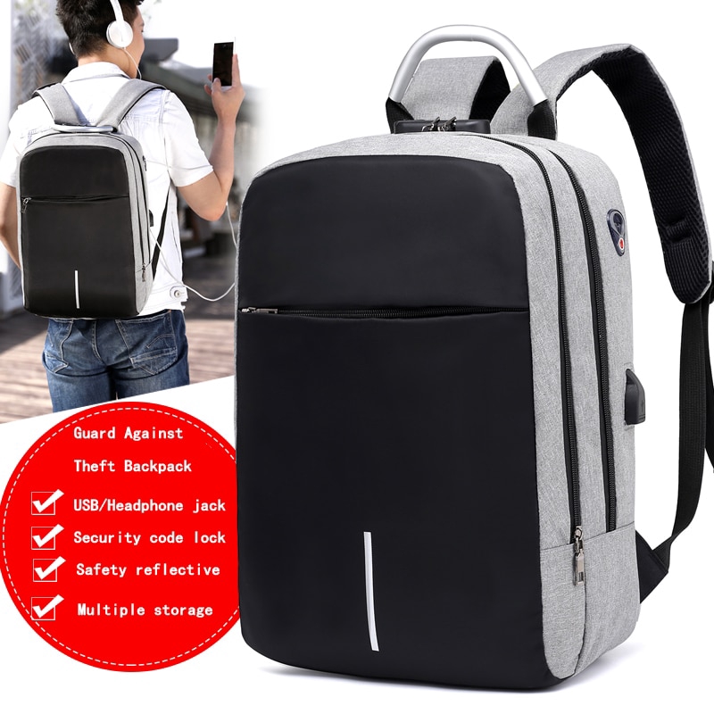 UISN 6601 Men Multifunction Anti Theft Backpack Laptop Usb Charging Backpacks Waterproof Travel Bag Shopee Philippines