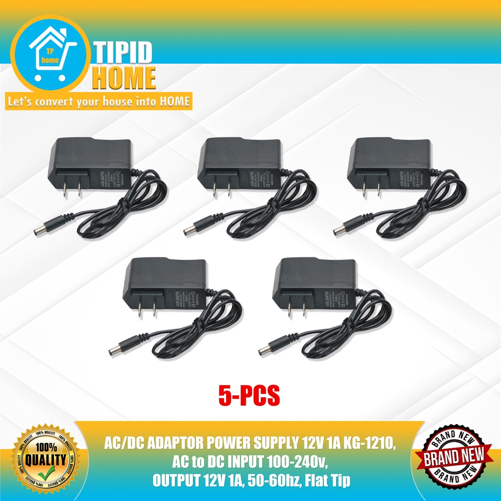 AC/DC ADAPTOR POWER SUPPLY 12V 1A KG-1210, AC to DC INPUT 100-240v ...