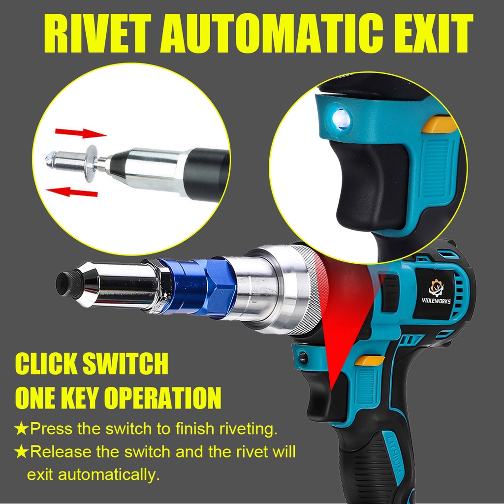 140 N.m Brushess Cordless Rivet Nut Guns Drill 2.4~5.0mm Automatic ...