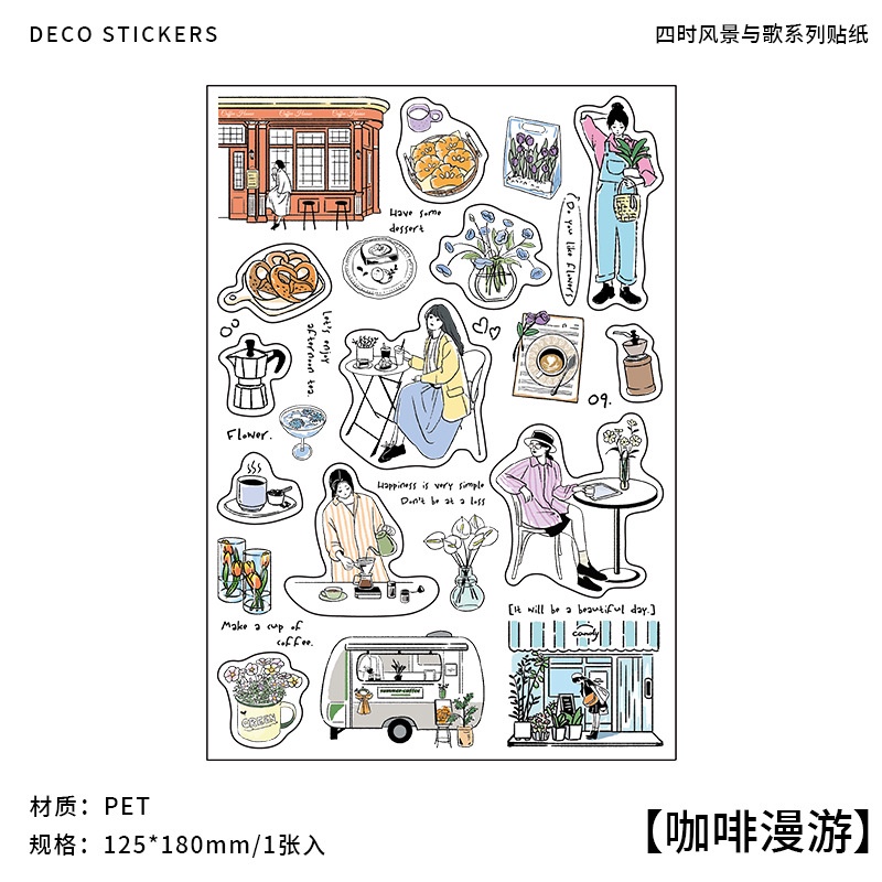 Travelling Scrapbook Stickers Kawaii Daily Life Stuff Decals Diy ...