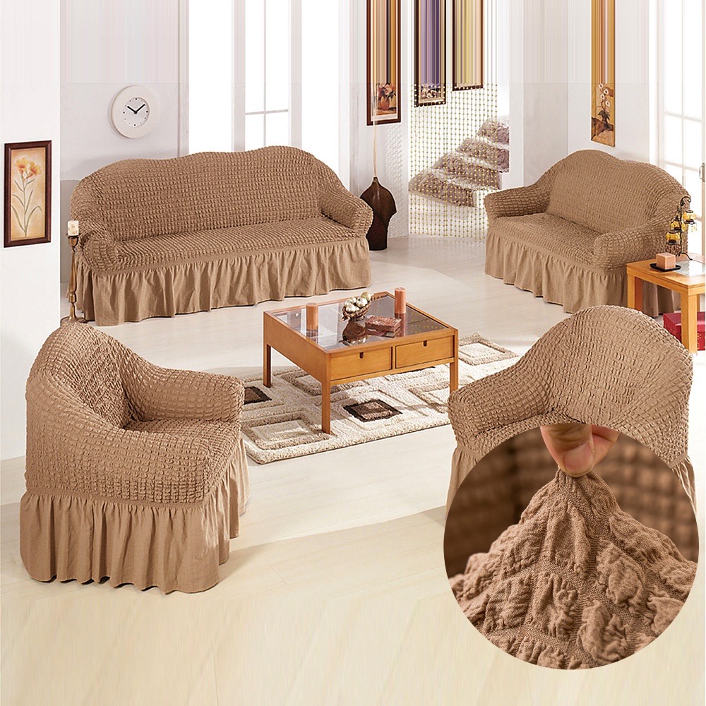Sofa Cover Sofa Protector 1/2/3/4 Seater Couch Seersucker ...