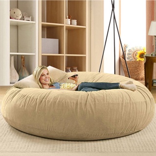 7FT Soft Fluffy Fur Giant Bean Bag Chairs Cover Lazy Sofa Bed Cover -NO  Filler