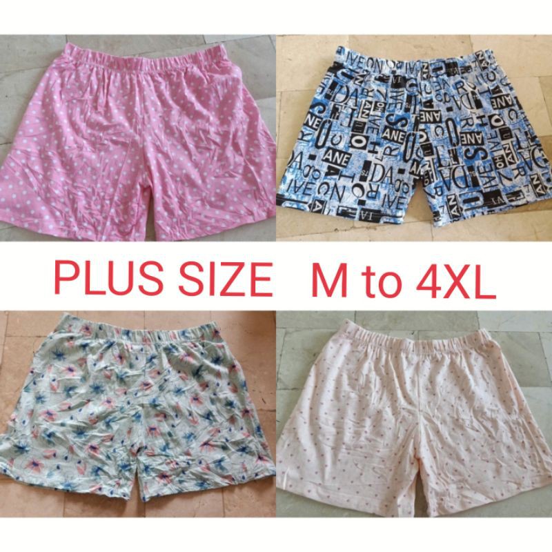 Plus Size Boxer Shorts For Women Cotton Random Design
