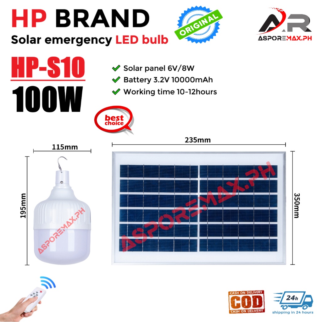 Solar emergency LED bulb Solar light outdoor solar bulb with remote ...