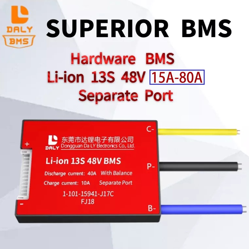 Daly 13S 48V BMS 18650 Li-ion Lithium Battery Protection Board 15A 20A ...