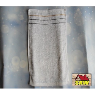 12pcs FACE TOWEL/HAND TOWEL WHITE PLAIN GOOD QUALITY WITH LINING DESIGN