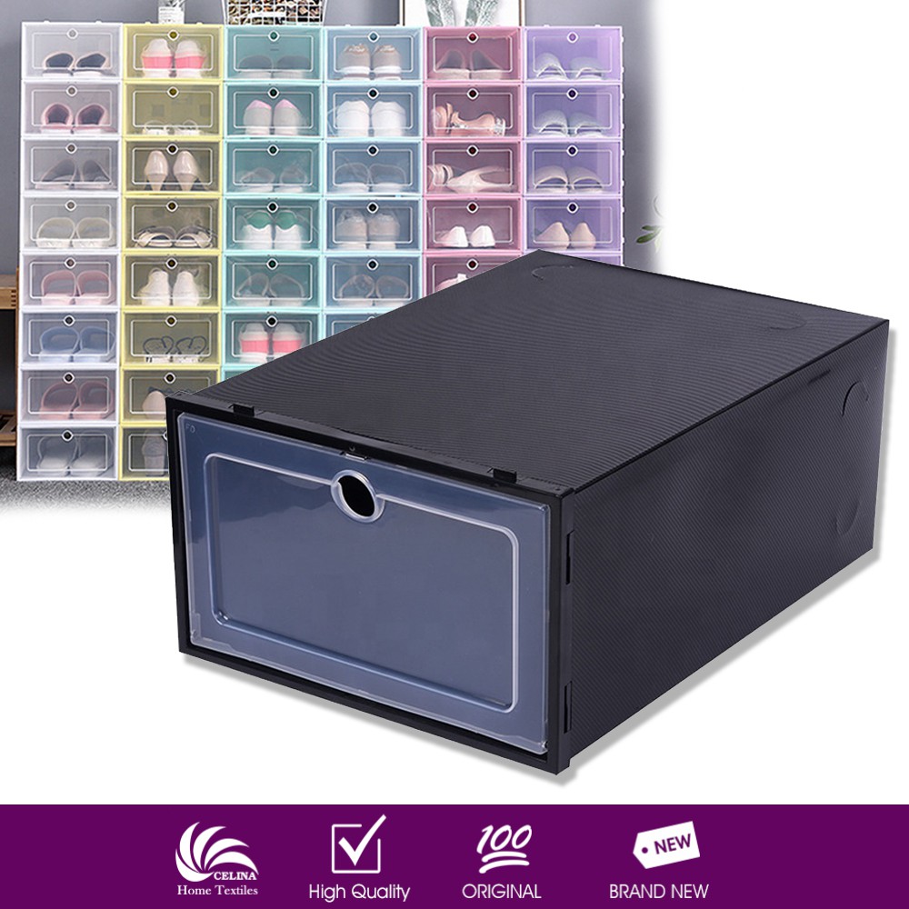 1 pc Stockable Transparent Shoe Box Multi Use Plastic Shoe Storage Box Organizer SB01 SB15 Shopee Philippines