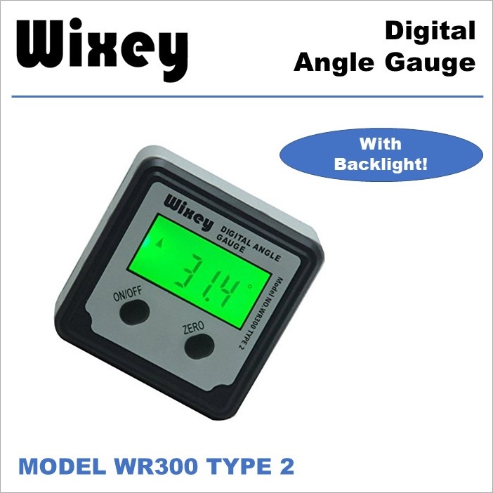 Wixey WR300 Type 2 Digital Angle Gauge - High Precision Angle Finder
