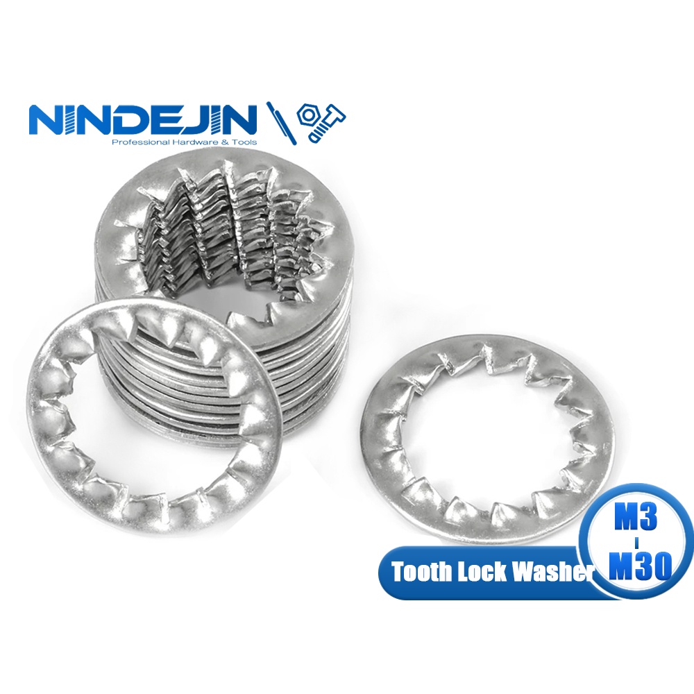NINDEJIN 550Pcs Internal Tooth Lock Washers 304 Stainless Steel M3 M4