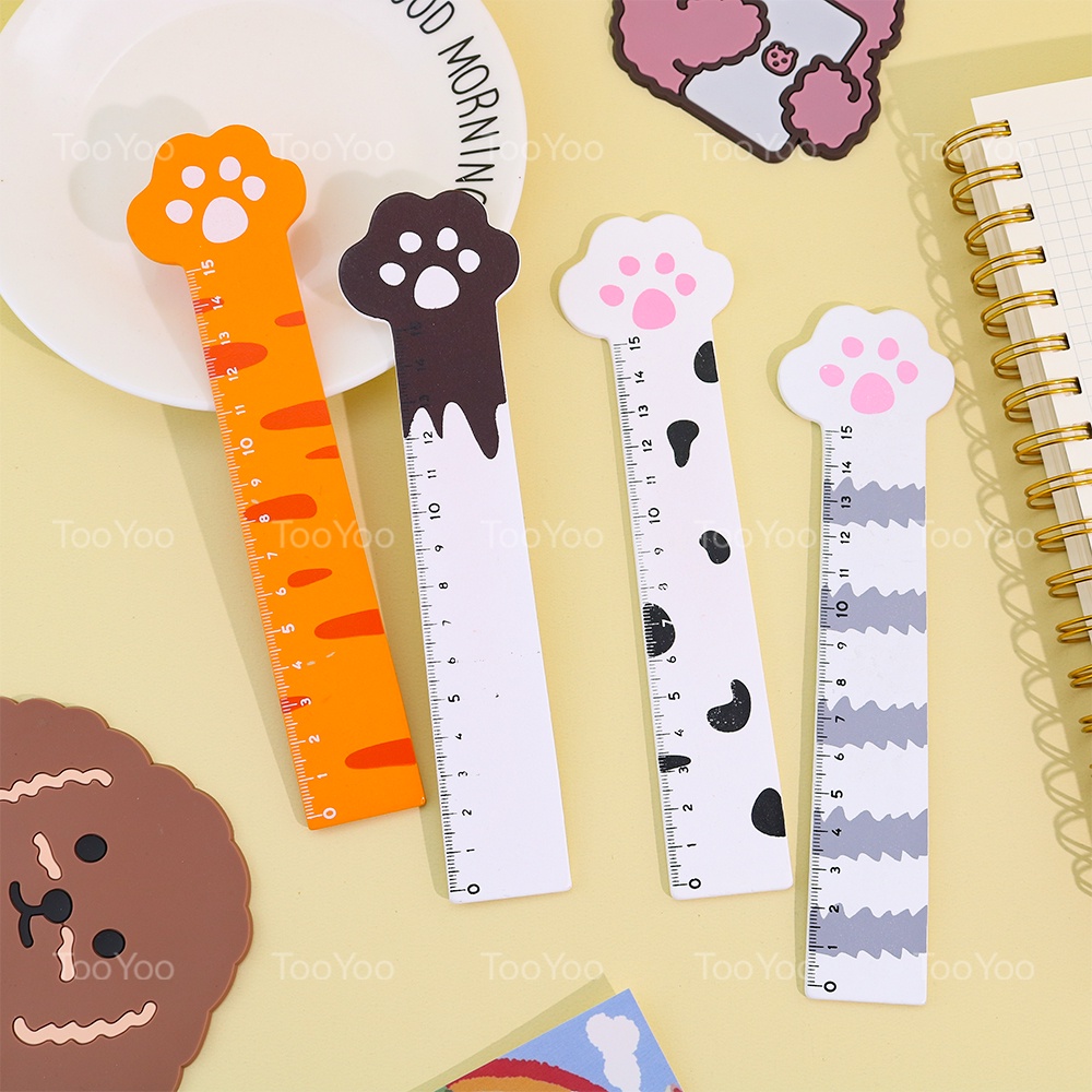Cute cat paw shaped wooden ruler TooYoo TY0105 | Shopee Philippines
