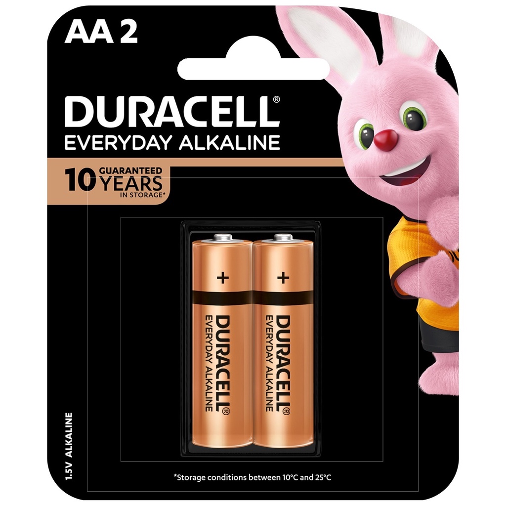 Duracell AA (2 pcs) Battery Everyday Alkaline Batteries Duracell AA